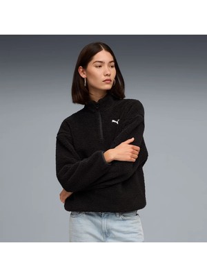 Puma Essentials Elevated Sherpa Cr Kadın Siyah Dik Yaka Sweatshirt