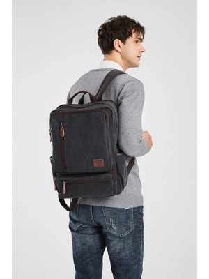 C-Active Kanvas Kumaş Büyük Boy Sırt Çantası 1260 Siyah