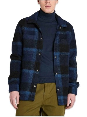 Timberland TB0A44HB Wool Blend Shacket Jacket Lacivert Erkek Gömlek