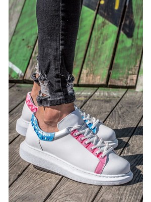 Chekich CH254 Cbt Pittura Erkek Ayakkabı 420 Mavı-Pembe Isleme