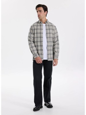 Fabrika Yüksek Bel Geniş Paça Straight Siyah Kadın Denim Pantolon F5WL-PNT0189