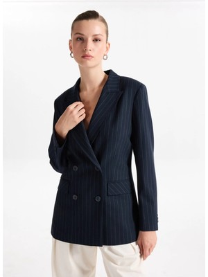 Fabrika Lacivert - Gri Kadın Blazer F5WL-CKT0057