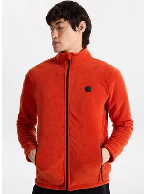 Discovery Expedition D5WM-SWT3301 Kiremit Dik Yaka Basic Düz Erkek Polar Sweatshırt