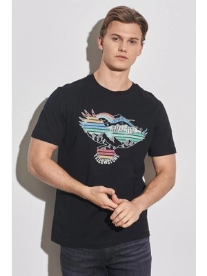 Wrangler Erkek Siyah Bisiklet Yaka Tişört