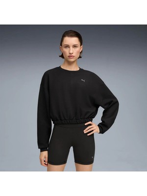 Puma Cloudspun Crew Kadın Siyah Bisiklet Yaka Sweatshirt