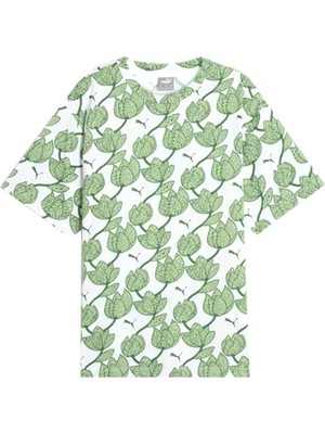 Puma Ess+ Blossom Aop Tee Yeşil Kadın Kısa Kol T-Shirt