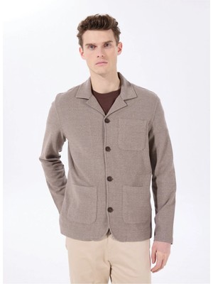 Fabrika Kahve Erkek Mono Slim Fit Çizgili Hırka F5SM-HRK 2525
