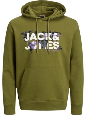Jack & Jones Jack Jones Dust Sweat Hood Sn Erkek Haki Sweatshirt 12240214-03