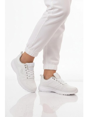 Walkway Beyaz Fileli Hafif Bağcıklı Esnek Unisex Spor Ayakkabı 020 G