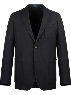 Hatemoğlu Siyah Comfort Fit Mono Yaka Klasik Ceket
