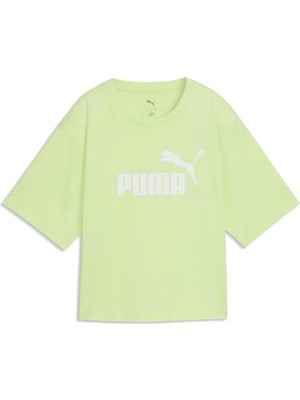 Puma Essentials Cropped No 1 Logo Kadın Yeşil Tişört
