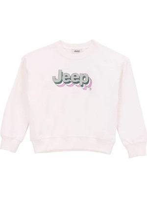Jeep Baskılı Kız Çocuk Ekru Sweatshırt J5WG-SWT7553