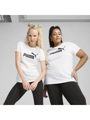 Puma Essentials No 1 Logo Kadın Beyaz Yuvarlak Yaka Tişört