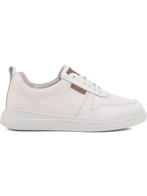 Aspor Beyaz Hakiki Deri Erkek Sneaker