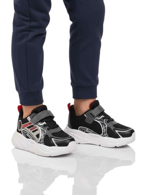 Slazenger Siyah Kırmızı Cırtlı Erkek Çocuk Spor Ayakkabı Kelsy F