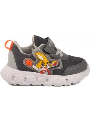 Walkway Ruffon 1015 B Füme Işıklı Cırtlı Unisex Bebek Spor Ayakkabı