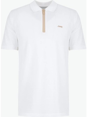 Jeep Düz Kırık Beyaz Erkek Polo T-Shirt J6SM-TST7284