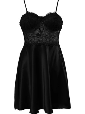 Pierre Cardin 6 Lı Saten Gecelik Çeyiz Takım Siyah