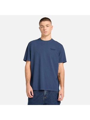 Timberland Rugged Active Gear Back Graphic Tee Erkek Mavi Tshirt TB0A5MU6EYO1