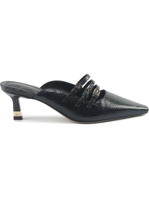 Nine West Barbara 5pr Siyah Kadın Topuklu Terlik