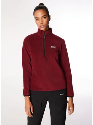 Discovery Expedition Bordo Kadın Dik Yaka Basic Polar Sweatshırt D4WL-SWT3929