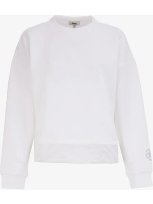 Jeep Ekru Kadın Bisiklet Loose Fit Blok Sweatshirt J4WL-SWT7014