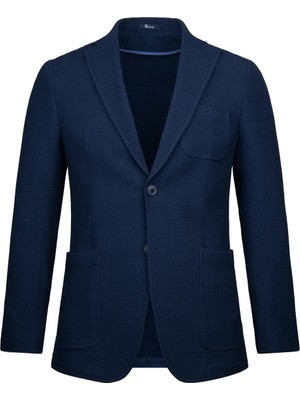 Hatemoğlu Lacivert Slim Fit Mono Yaka Klasik Ceket