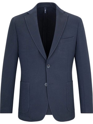 Hatemoğlu Lacivert Slim Fit Mono Yaka Klasik Ceket