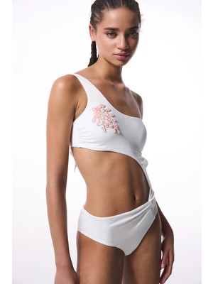 Penti Beyaz Pearl Boncuklu Monokini