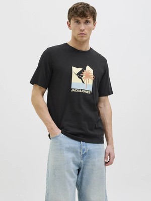 Jack & Jones Jack Jones Jjbarbados Tee Ss Crew Neck Erkek Siyah Tshirt 12269416-02