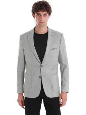 Hatemoğlu Haki Comfort Fit  Mono Yaka Klasik Ceket