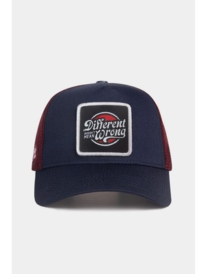 BlackBörk Different Wrong Logolu Lacivert-Bordo Trucker Şapka