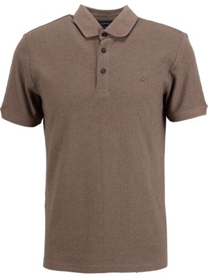 Fabrika Jakarlı Vizon Erkek Polo T-Shirt F6SM-TST 0939 Nb