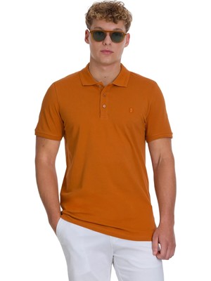Hatemoğlu Kahverengi Regular Fit 100% Pamuk Polo Yaka Tişört