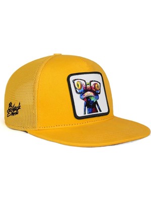 BlackBörk Hip Hop Kids Bukalemun Logolu Sarı Çocuk Trucker Şapka