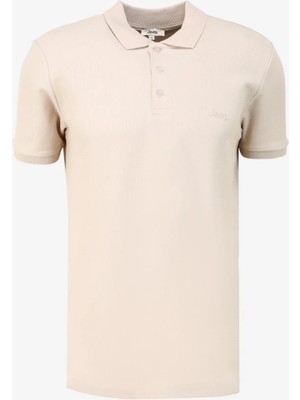 Jeep Düz Bej Erkek Polo T-Shirt J4SM-TST7234