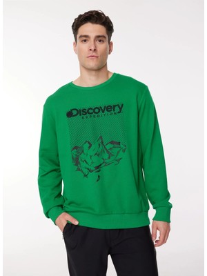 Discovery Expedition Yeşil Erkek Bisiklet Yaka Relaxed Fit Sweatshirt D3WM-SWT39