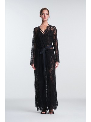 Penti Pirra Lace Dantel Siyah Sabahlık - Privee Koleksiyonu