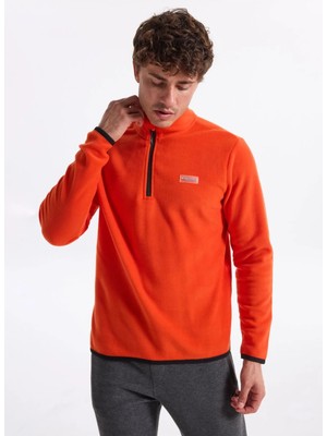 Discovery Expedition D4WM-SWT3993 Turuncu Dik Yaka Basic Düz Erkek Polar Sweatshırt