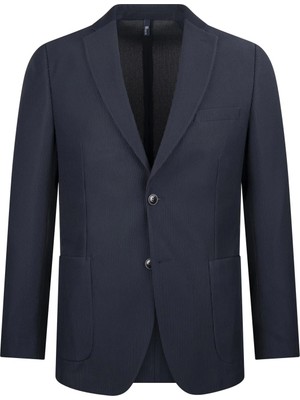Hatemoğlu Lacivert Comfort Fit Mono Yaka Klasik Ceket
