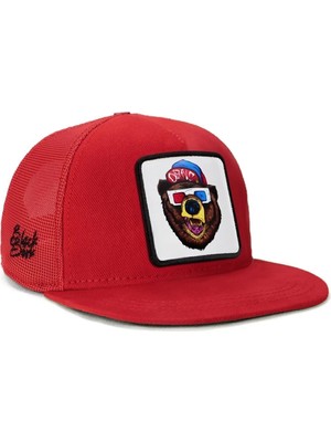 BlackBörk Hip Hop Kids Ayı Logolu Kırmızı Çocuk Trucker Şapka