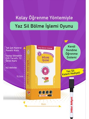 TeknoKapsül Dikkat Atölyesi Yayınları Kolay Öğrenme Yöntemiyle Yaz Sil Bölme Işlemi Oyunu