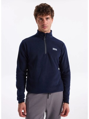 Discovery Expedition D4WM-SWT3993 Lacivert Dik Yaka Basic Düz Erkek Polar Sweatshırt