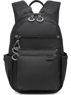 Smart Bags Uniseks Sırt Çantası 3137 Küçük Boy 34 cm Ekstra Hafif Siyah Su Geçirmez Kumaş