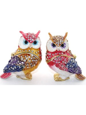 Swarovski Taşlı 2'li Baykuş Seti
