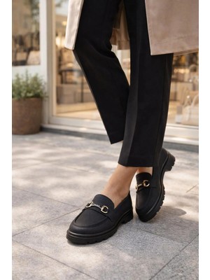 Odesa Ayakkabı Kadın Nude Tokalı Loafer Ayakkabı