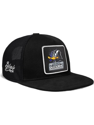 BlackBörk Hip Hop Kids Duckside Logolu Siyah Çocuk Trucker Şapka