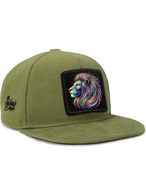 BlackBörk Hip Hop Kids Aslan Logolu Yeşil Çocuk Beyzbol Şapka