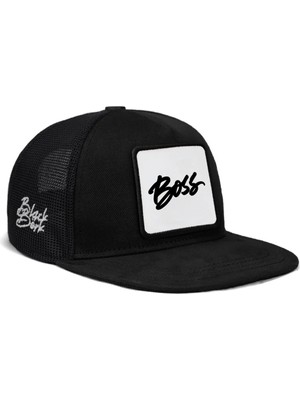 BlackBörk Hip Hop Kids Boss Logolu Siyah Çocuk Trucker Şapka