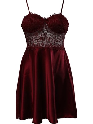 Pierre Cardin 6 Lı Saten Gecelik Çeyiz Takım Bordo